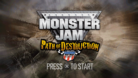 Monster Jam: Path of Destruction title screen for PSP